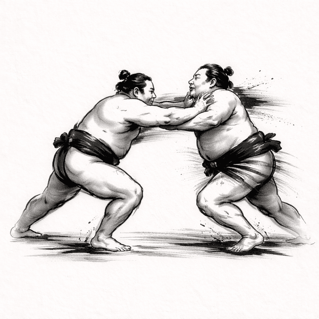 Illustration of oshidashi (押し出し)