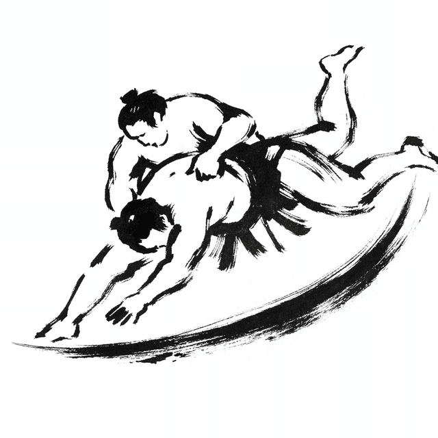 Illustration of uwatenage (上手投げ)